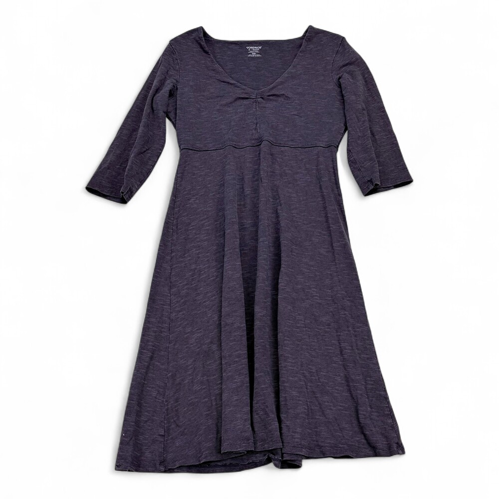 Toad&Co Women's Midi Dress XS 3/4 Sleeve Plum‎
